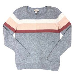 Loft 100% Cotton Striped Lightweight Sweater S